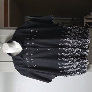 Black and White Embroidered Women's Jacket